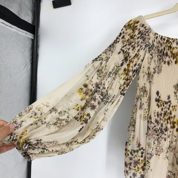 Aritzia Wilfred Talence Floral Chiffon Off The Shoulder Blouse Size XS - Picture 10 of 16